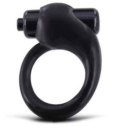 Чёрное эрекционное кольцо с вибрацией - фото, цены