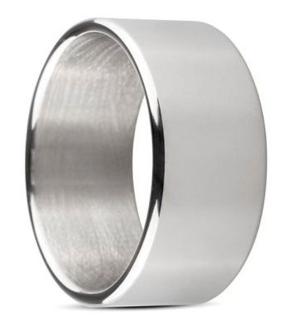 Серебристое эрекционное кольцо Sinner Wide metal head-ring Size S - фото, цены