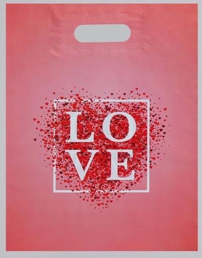 Полиэтиленовый пакет Love - 31 х 40 см. - фото, цены