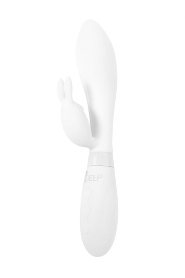 Белый вибратор-кролик с независимыми моторчиками Indeep Theona - 21,5 см. - фото, цены