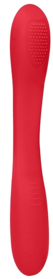 Красный двухсторонний вибратор Flex - 21,5 см. - фото, цены