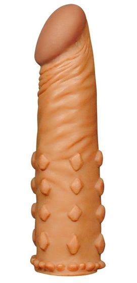 Коричневая насадка-удлинитель Add 2 Pleasure X Tender Penis Sleeve - 18 см. - фото, цены