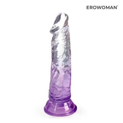 Фиолетовый гибкий фаллоимитатор - 18,5 см. - фото, цены