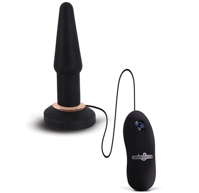 Чёрная анальная вибропробка Apex Butt Plug Small Black - 14 см. - фото, цены