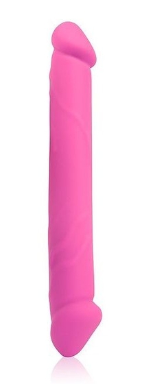 Двосторонний розовый фаллоимитатор Cosmo - 23 см. - фото, цены