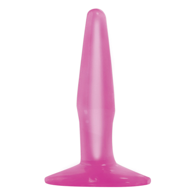Маленькая розовая анальная пробка Basix Rubber Works Mini Butt Plug - 10,8 см. - фото, цены