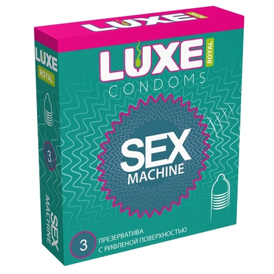 Ребристые презервативы Luxe Royal Sex Machine - 3 шт. - фото, цены