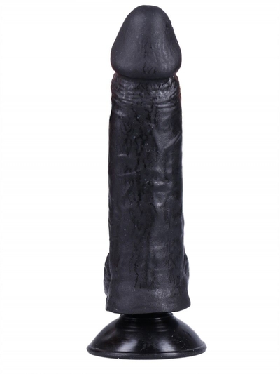 Черный фаллоимитатор-реалистик на присоске №2 - 16 см. - фото, цены