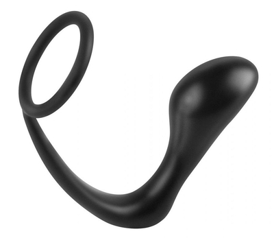Черное эрекционное кольцо с анальным стимулятором Anal Plug Ring - фото, цены
