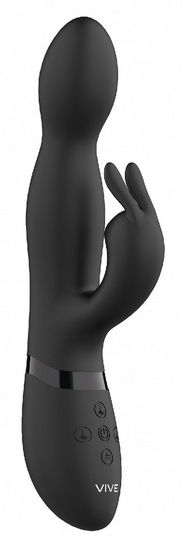 Черный вибромассажер-кролик Niva - 21,5 см. - фото, цены