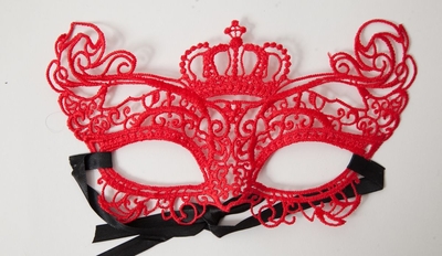 Кружевная маска в венецианском стиле с маленькой короной - фото, цены