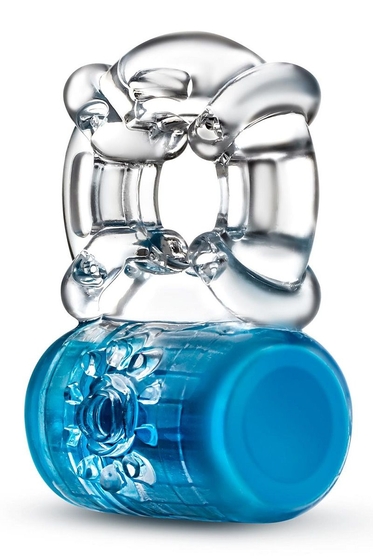 Синее эрекционное виброкольцо Pleaser Rechargeable C-Ring - фото, цены