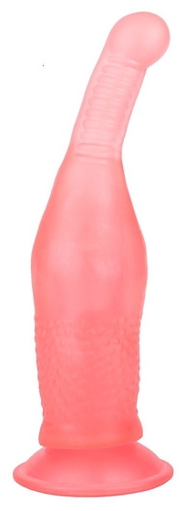 Розовый анальный стимулятор на присоске - 16,5 см. - фото, цены