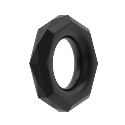 Черное эрекционное кольцо с гранями Power Plus Cockring - фото, цены