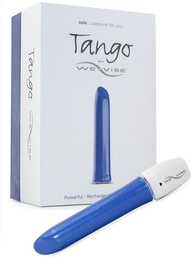Синий перезаряжаемый вибратор Tango Blue Usb rechargeable - 9 см. - фото, цены