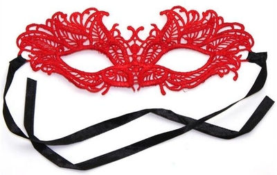 Кружевная красная маска Верона - фото, цены