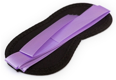 Чёрная маска на глаза Purple Black с фиолетовыми завязками - фото, цены