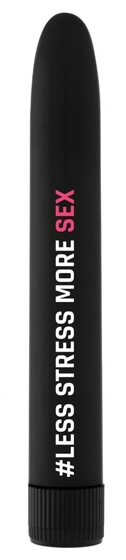 Черный гладкий вибромассажер Feelgood Vibe #Less stress more sex - 17,2 см. - фото, цены