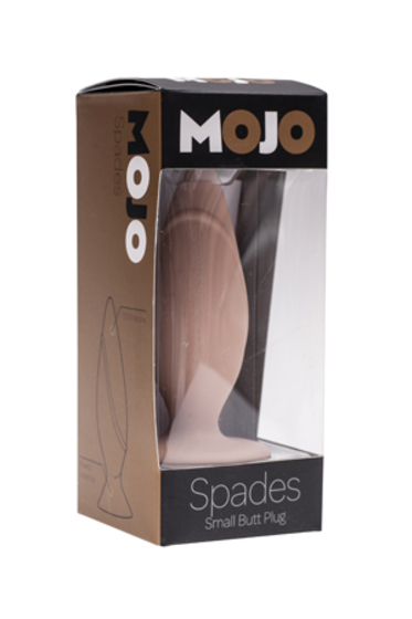 Анальная пробка на присоске Mojo Spades Small телесного цвета - 8,5 см. - фото, цены