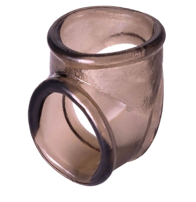 Дымчатое эрекционное кольцо с фиксацией мошонки - фото, цены
