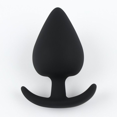 Черная силиконовая анальная пробка Soft-touch - 5,3 см. - фото, цены