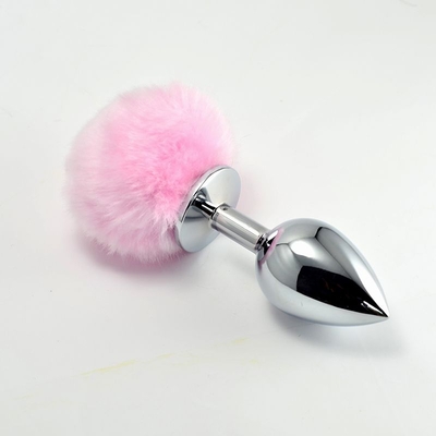 Металлическая пробка с розовым хвостом Задорный Кролик - 11 см. - фото, цены