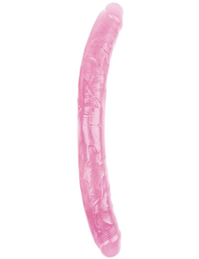 Розовый двусторонний фаллоимитатор - 46 см. - фото, цены