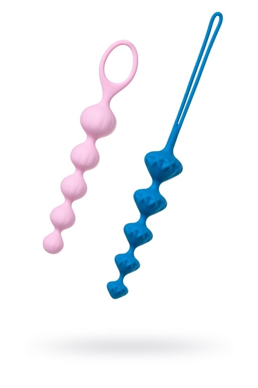 Набор из 2 цветных анальных цепочек Satisfyer Love Beads - фото, цены