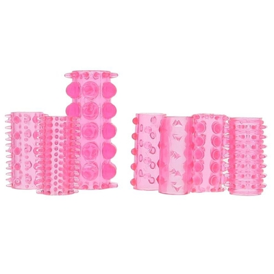 Набор из 7 розовых насадок на пенис One-a-day Penis Sleeves Pink - фото, цены