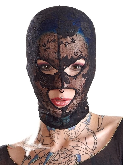 Кружевная маска-балаклава с отверстиями для глаз и рта - фото, цены