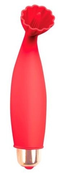Красный клиторальный стимулятор - 10,5 см. - фото, цены