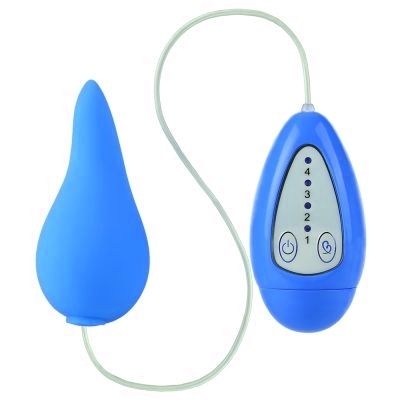 Голубой вибростимулятор с выносным пультом Penguin Teaser - фото, цены