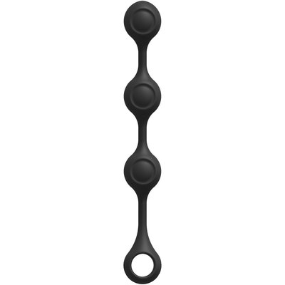 Черные утяжеленные анальные шарики Anal Essentials Weighted Silicone Anal Balls - 34,3 см. - фото, цены