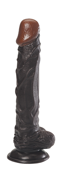 Чёрный фаллоимитатор на присоске - 24,1 см. - фото, цены