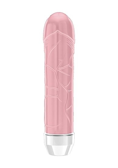 Розовый вибратор Lenore с тонкими венками - 14,5 см. - фото, цены