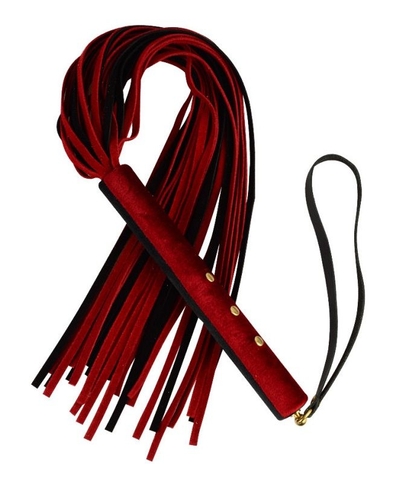 Красно-черная велюровая плеть Домино - 56 см. - фото, цены