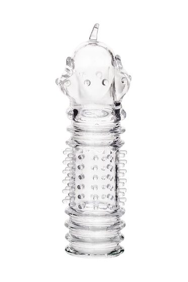 Прозрачная насадка на пенис Toyfa A-Toys с расширенной головкой - 15,3 см. - фото, цены