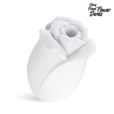 Белый нереалистичный мастурбатор в форме бутона цветка White Rose - фото, цены