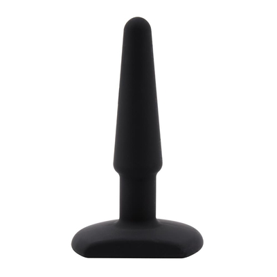 Черная анальная втулка Silicone Butt Plug 4 - 11 см. - фото, цены