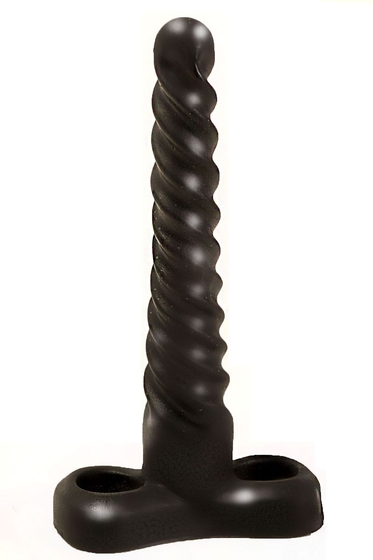 Закрученный спиралью плаг чёрного цвета - 15 см. - фото, цены