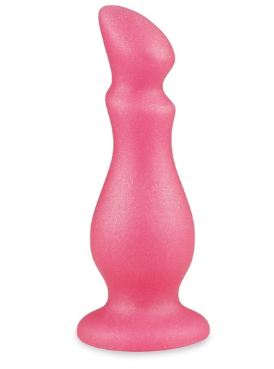 Розовая фигурная анальная пробка - 14 см. - фото, цены
