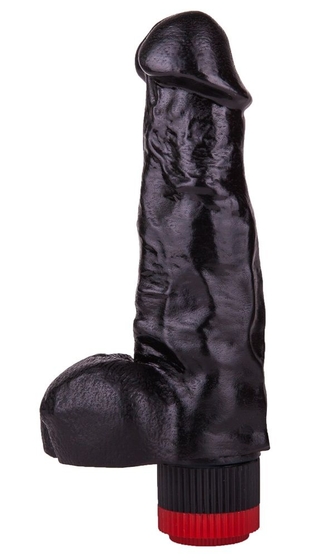 Чёрный фаллический вибромассажёр - 17,8 см. - фото, цены