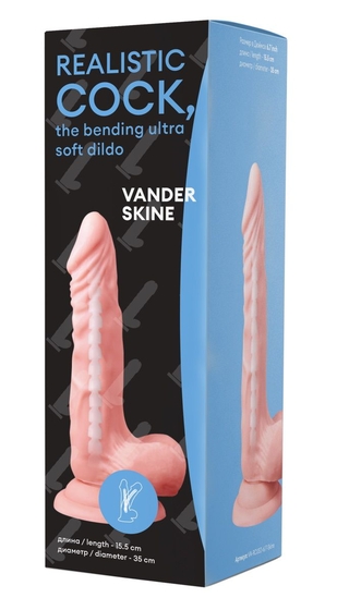 Телесный фаллоимитатор Vander Realistic Cock Bending Ultra Soft Dildo 7.1 - 15,5 см. - фото, цены