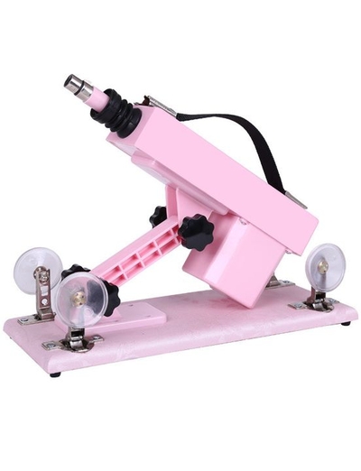 Розовая секс-машина с проводным пультом и 5 насадками - фото, цены