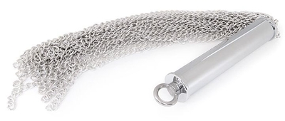 Серебристая металлическая плеть с рукоятью-втулкой - 56 см. - фото, цены