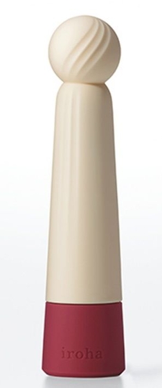 Бежевый вибратор с шаровидной мягкой головкой Iroha Rin Akane - 14,8 см. - фото, цены