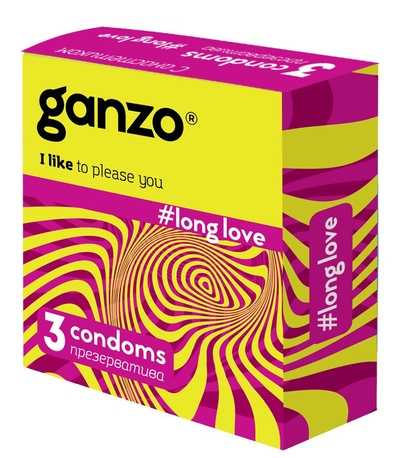 Презервативы с анестетиком для продления удовольствия Ganzo Long Love - 3 шт. - фото, цены