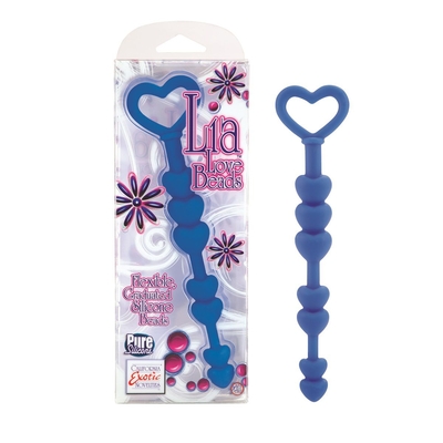 Синие анальные бусы Lia Love Beads - 17,8 см. - фото, цены