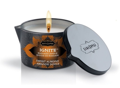 Массажная свеча Ignite Sweet Almond с ароматом миндаля - 170 гр. - фото, цены