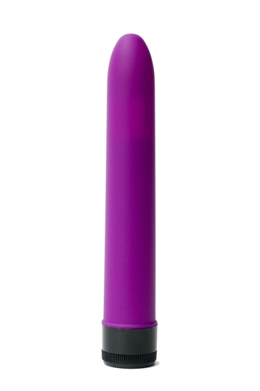 Фиолетовый гладкий вибратор с силиконовым напылением - 17,5 см. - фото, цены